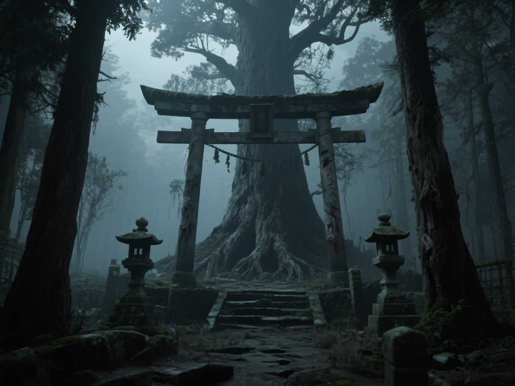 《寂静岭f》“千年杉神社”揭秘:荒凉巨树的诡异氛围! 《寂静岭f》“千年杉神社”揭秘:荒凉巨树的诡异氛围!